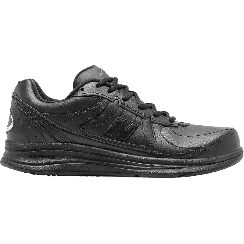 Athletic shoes for long walks-Men's New Balance MW577BK Black Leather