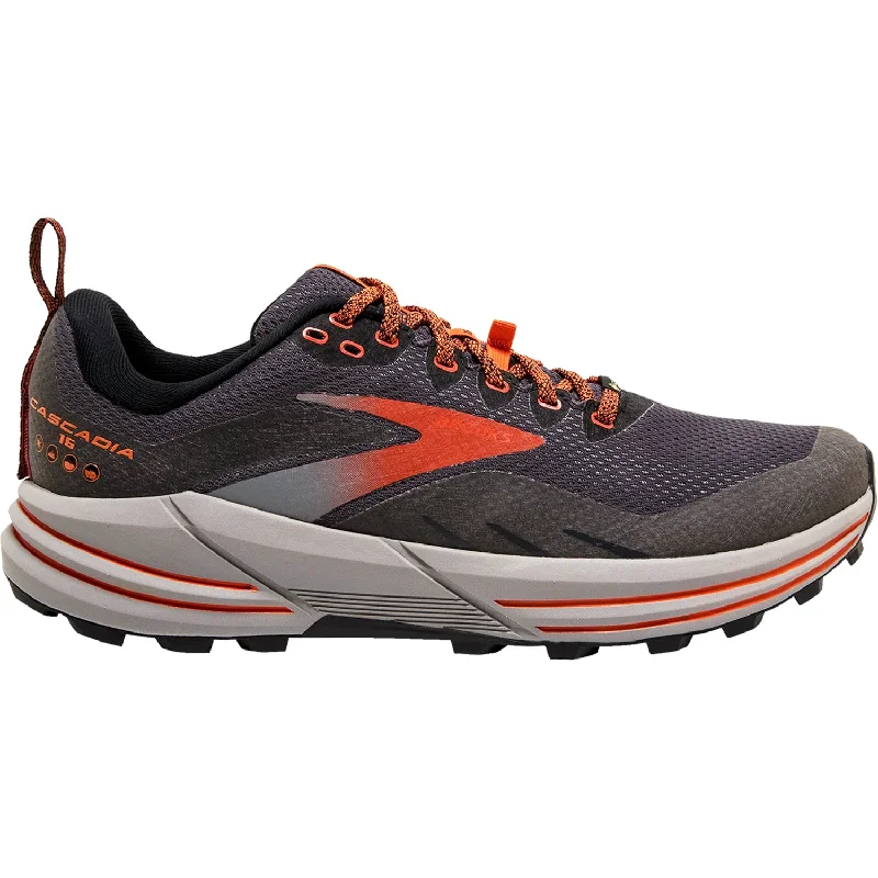 Athletic shoes for indoor running-Men's Brooks Cascadia 16 GTX Black/Ebony/Cinnabar Mesh