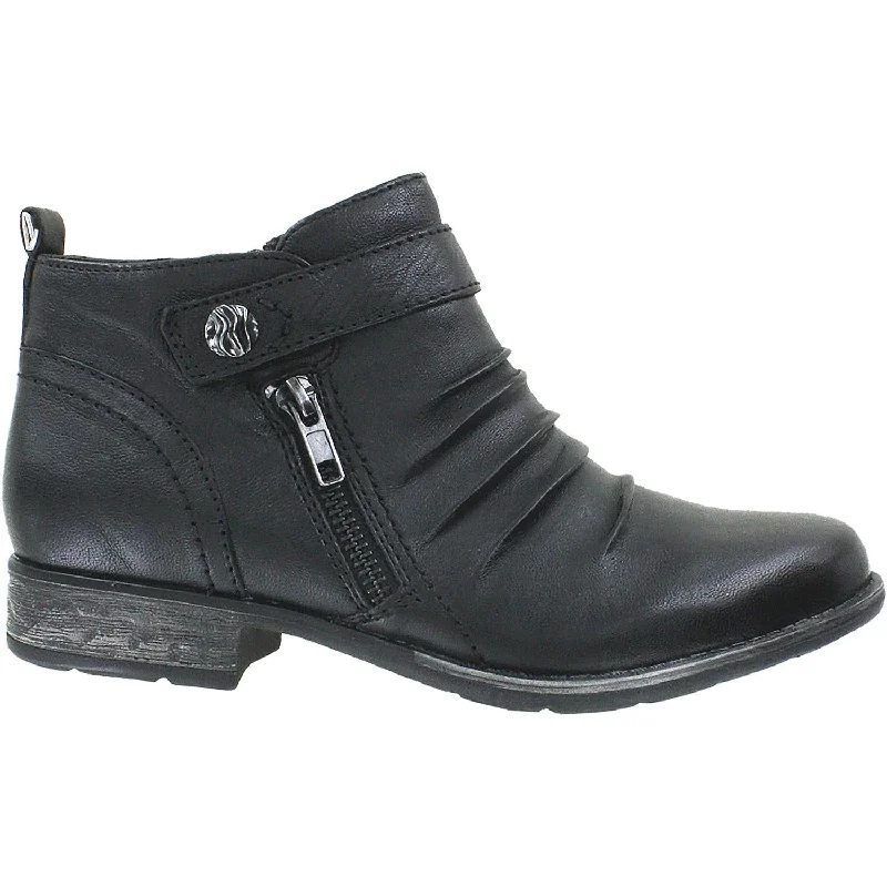 Booties with bold fashion-Women's Earth Brook Black Leather