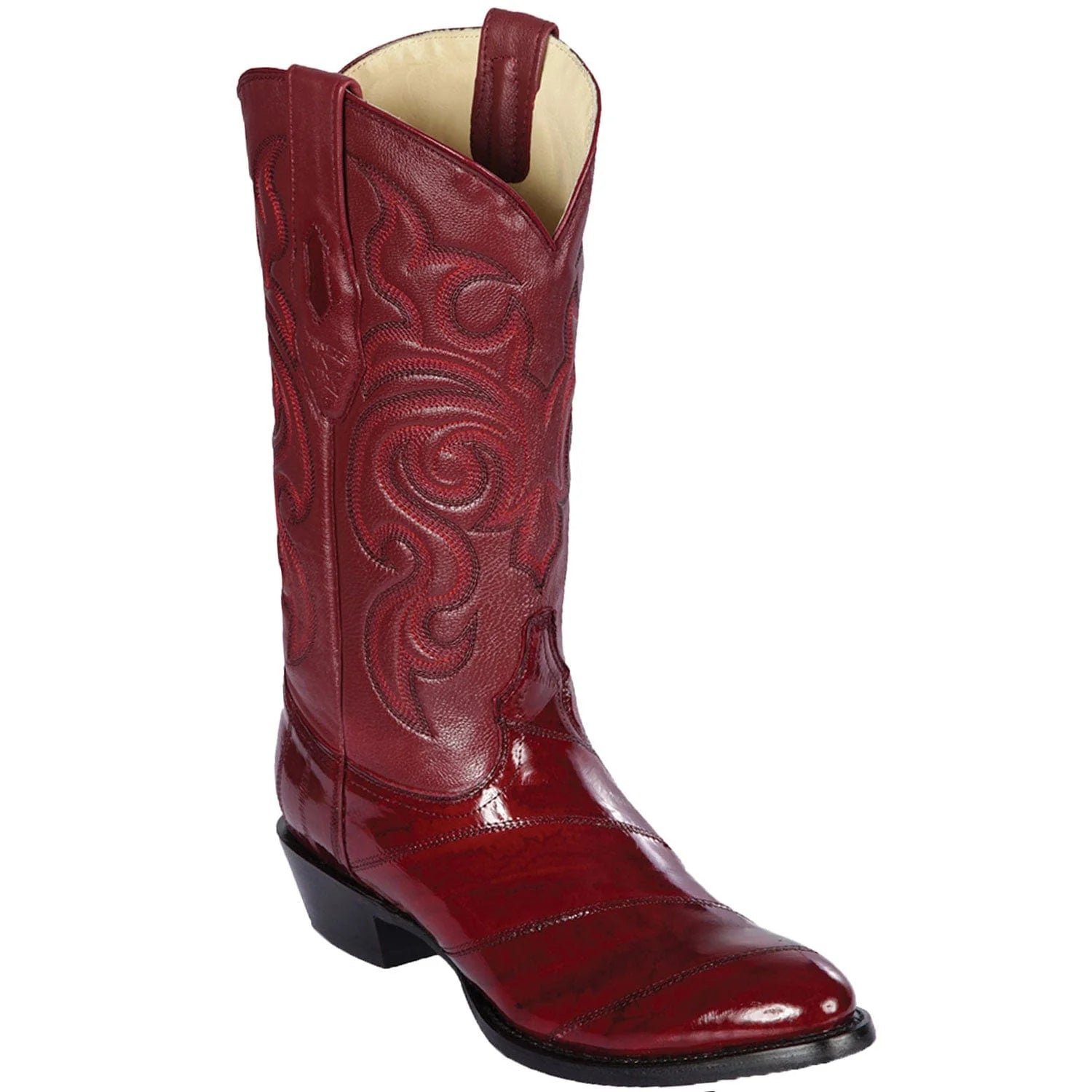 cowboy boots for women with stylish hardware accents for added detail-Cowboy boots for humid climatesLos Altos 650806 Men's Burgundy Genuine EEL Round Toe Cowboy Boots