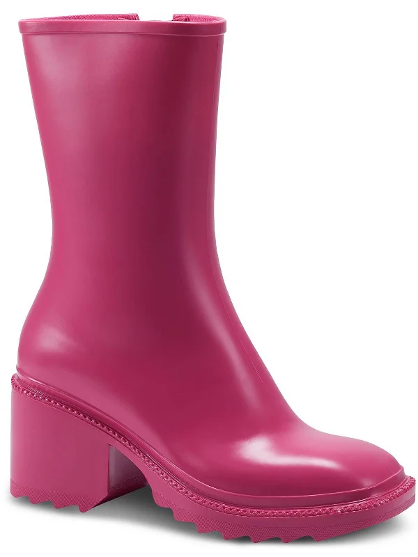 Rain boots for polished looks-Everett Womens Faux Leather Outdoor Rain Boots