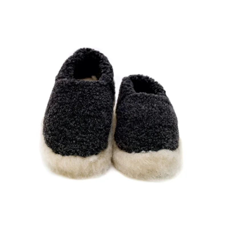 Slippers for cozy vibesYoko Full Unisex Black Wool Slippers