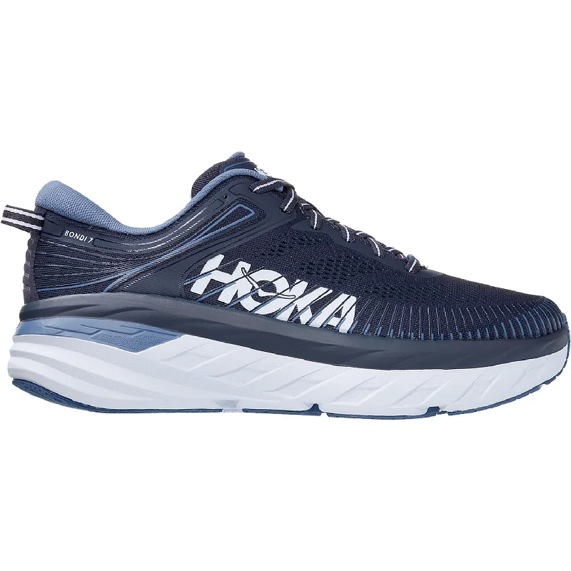 Athletic shoes with supportive traction-Men's Hoka One One Bondi 7 Ombre Blue/Provincial Blue Mesh