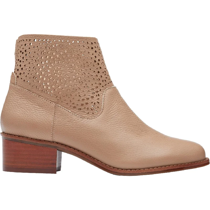 Booties for outdoor comfort-Women's Vionic Luciana Perf Nude Leather