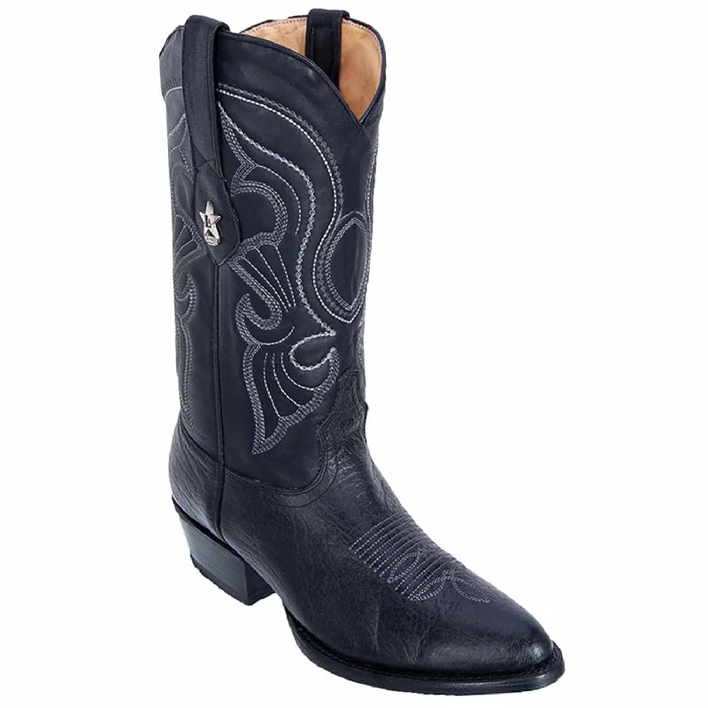 loafers for men with fashionable design for casual outfits-Cowboy boots with discount codeLos Altos 653105 Men's Black Genuine Bull Shoulder Round Toe Cowboy Boots