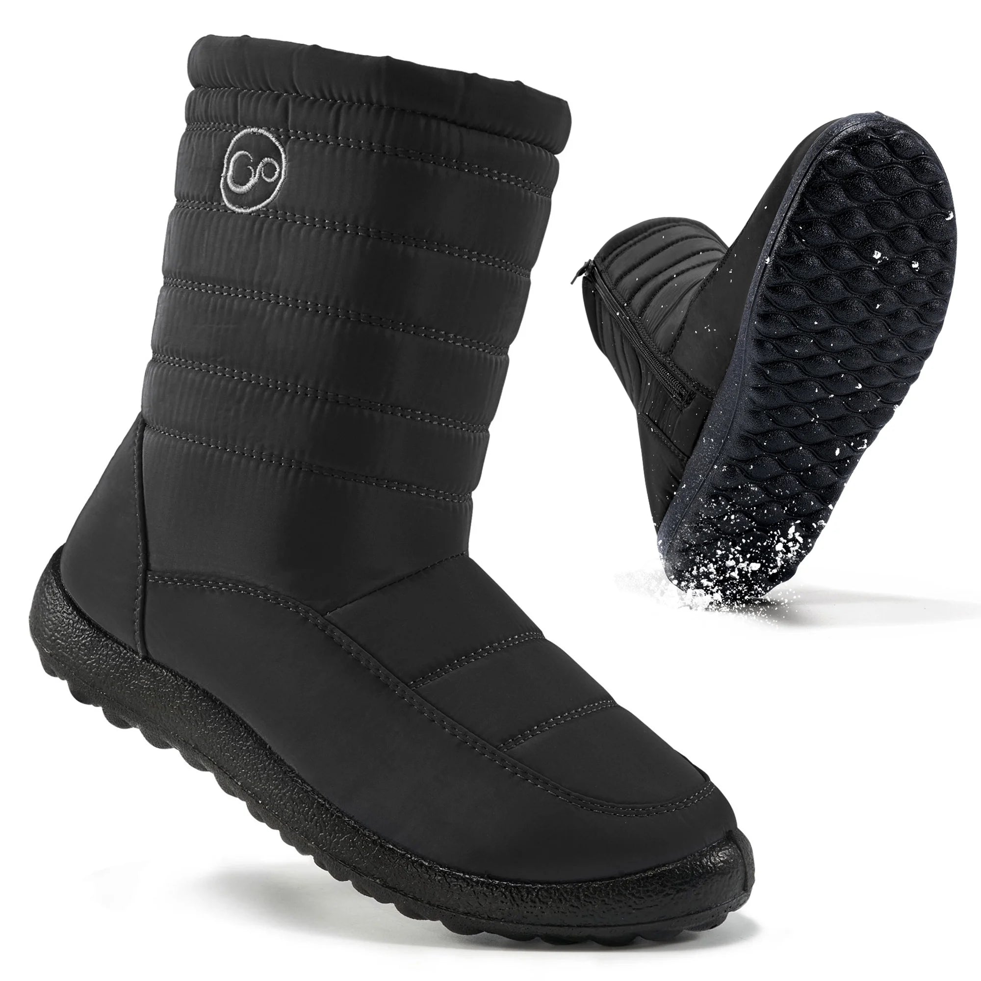 Snow boots with arch support-HARENC Womens Winter Ankle Snow Boots, Female