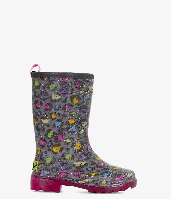 Rain boots with tile design-Western Chief Kids Leopard Rain Boot - Kids