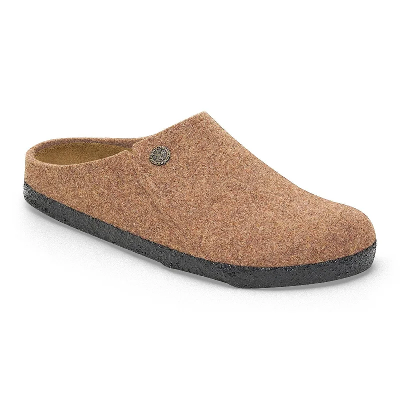 Slippers with stylish soleBirkenstock Zermatt Rivet Wool Ladies Toffee Wool Slip On Slippers