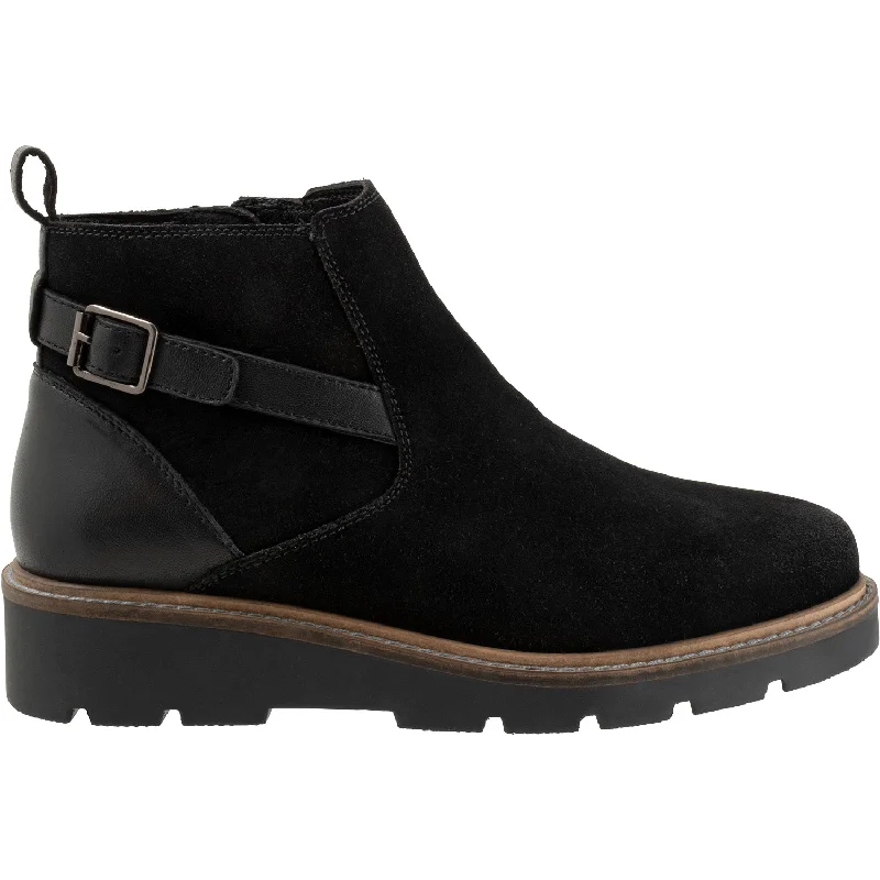 Booties with bright style-Women's Soft Walk Waneta Black Suede