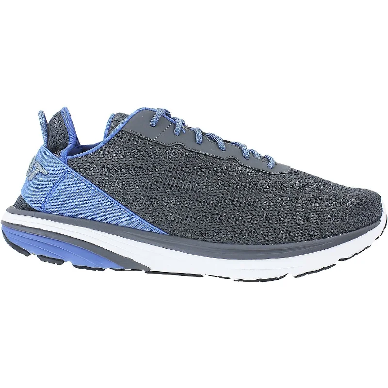 Athletic shoes for long jogs-Men's MBT Gadi Grey/Light Blue Mesh