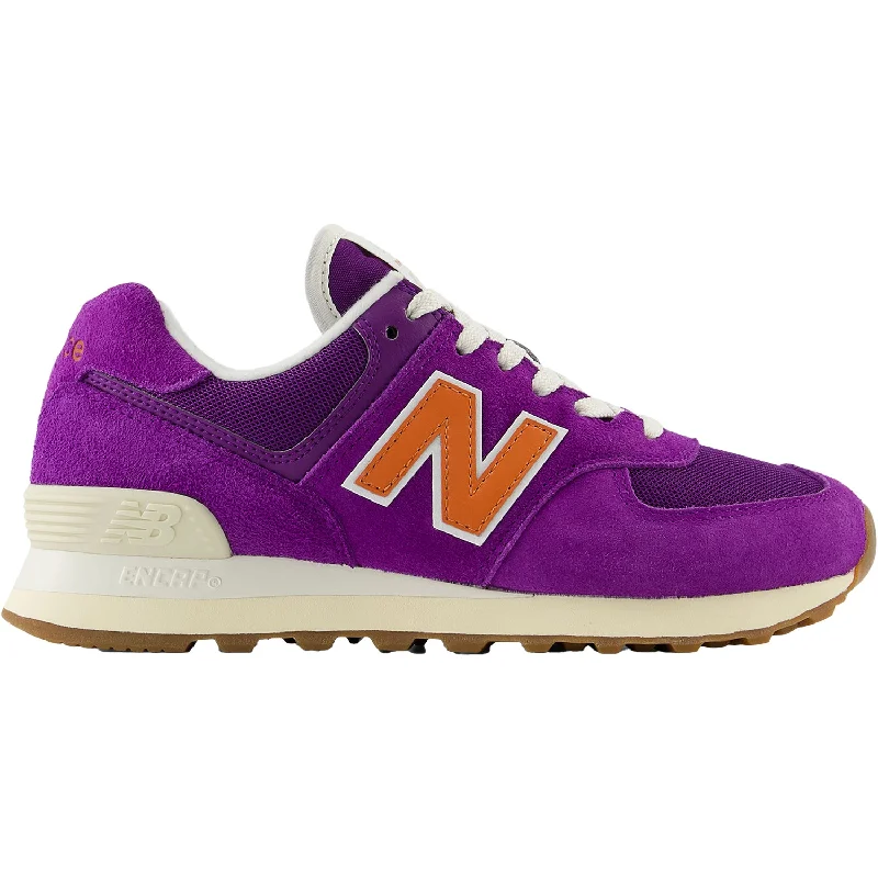 Athletic shoes for rugged terrain-Women's New Balance WL574GT2 Concord Grape/Infield Clay/Sea Salt Suede