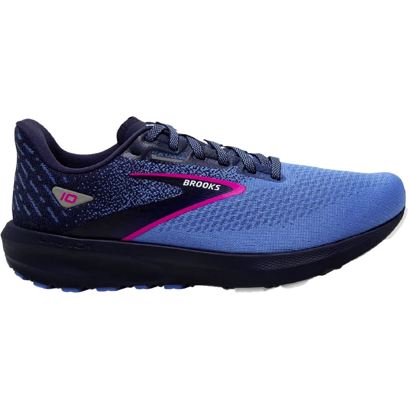 Athletic shoes with lightweight foam-Women's Brooks Launch 10 Peacoat/Marina Blue/Pink Glo Mesh