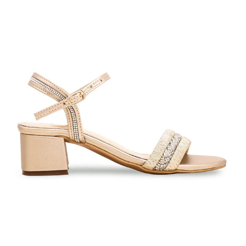 Sandals with coral strideGolden Fancy Sandal FN5827