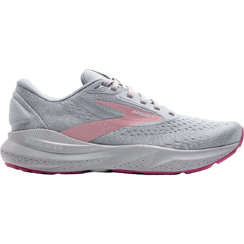 Athletic shoes with plush support-Women's Brooks Adrenaline GTS 24 Alloy/White/Zephyr Mesh