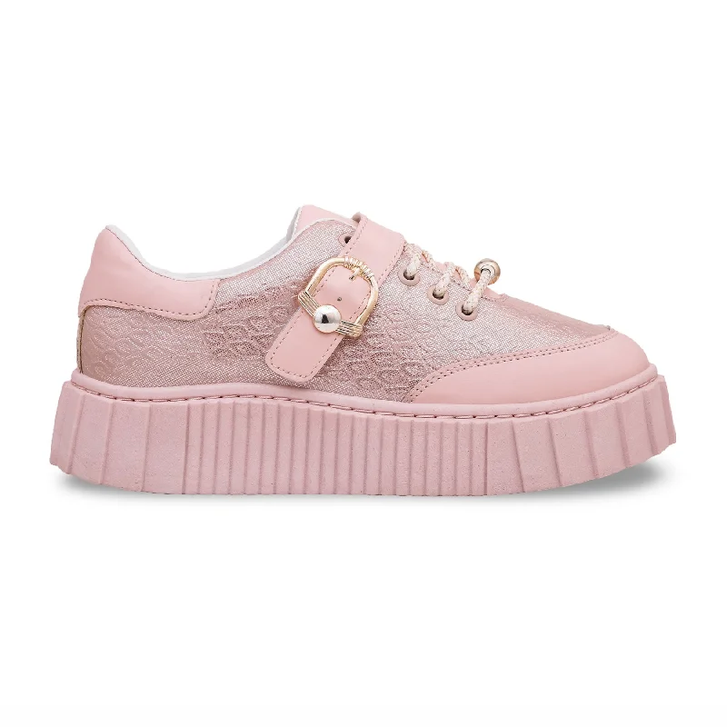 Athletic shoes with good traction-Pink Casual Sneaker AT7207