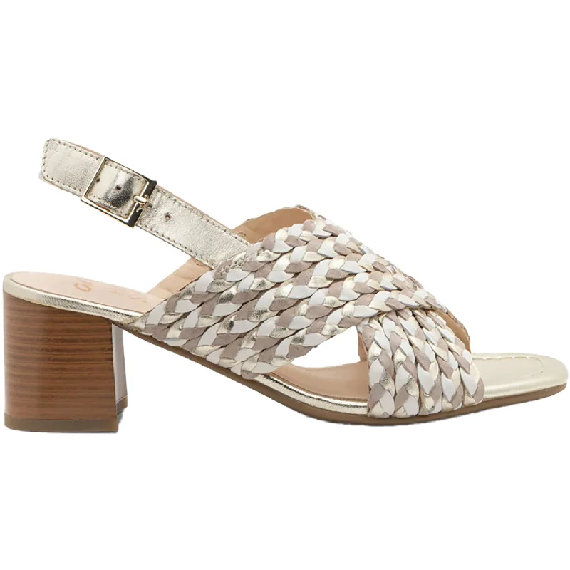 Sandals with trail stepWomen's Ara Benson Cream Metallic Multi Leather