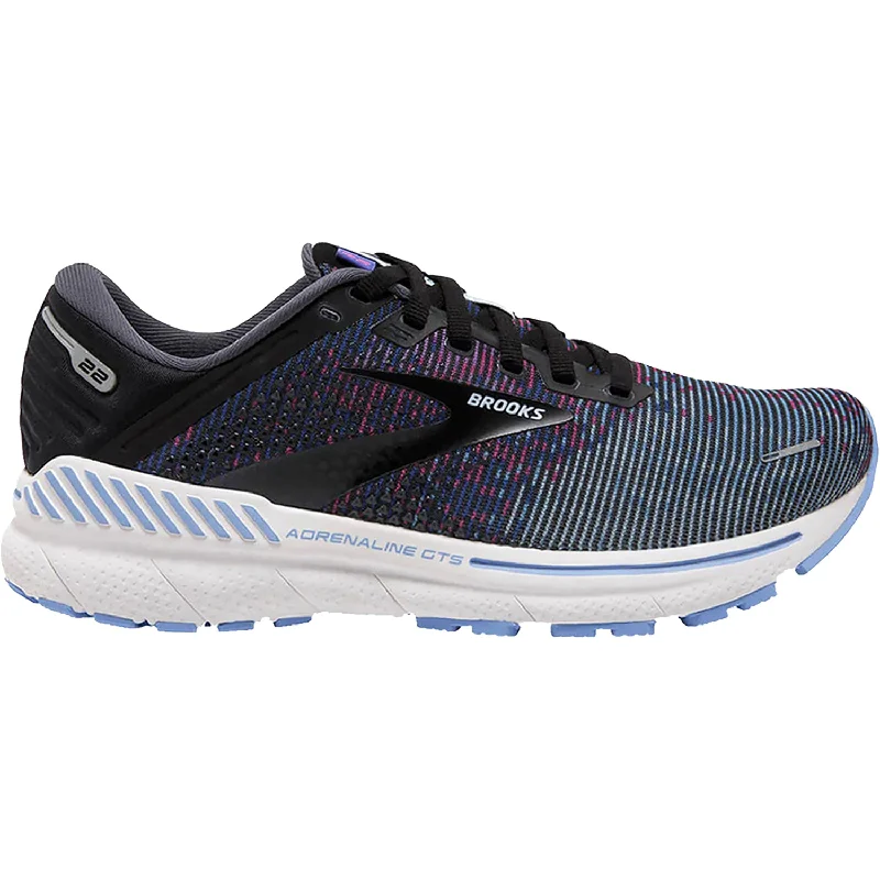 Athletic shoes with durable soles-Women's Brooks Adrenaline GTS 22 Lavender/Black/Grey Mesh