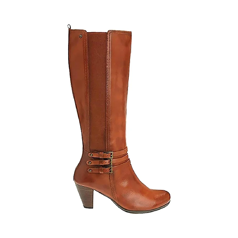 Booties for urban soles-Women's Pikolinos Verona 829-7246 Cognac Leather