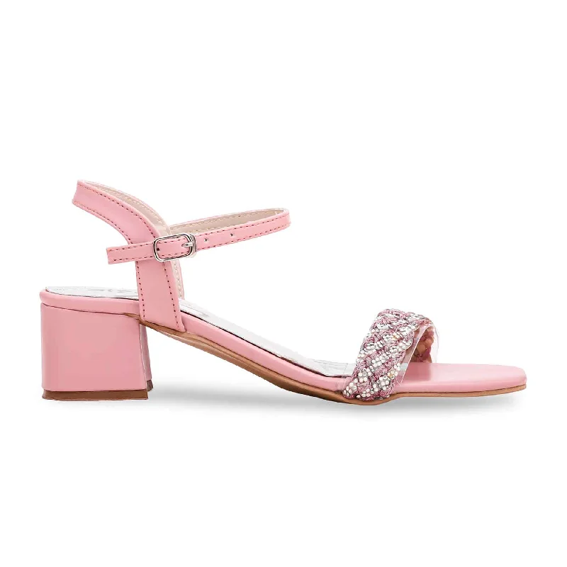 Sandals with rugged designPink Fancy Sandal FN5829