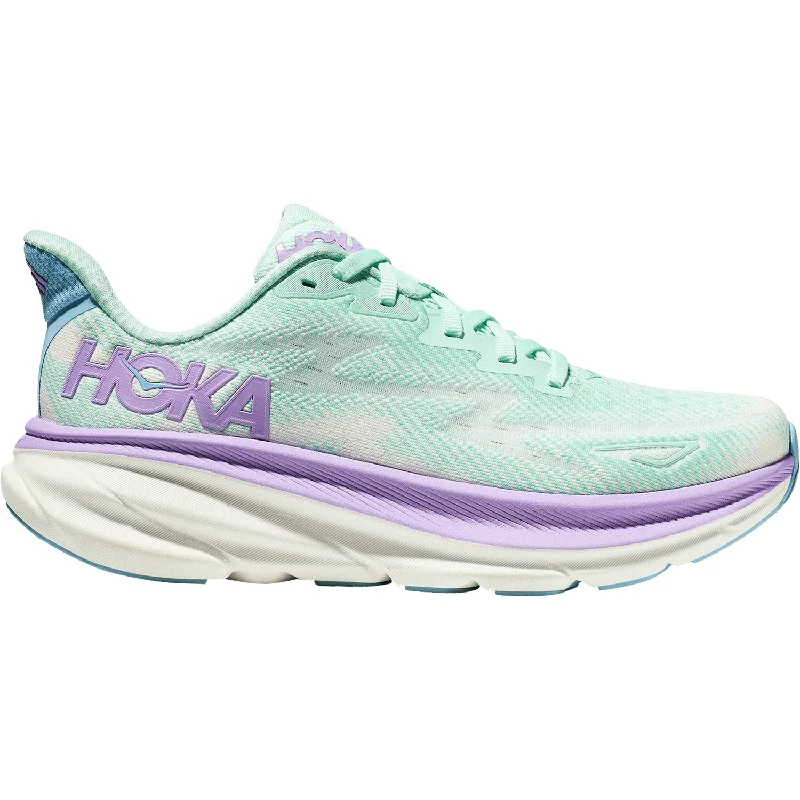 Athletic shoes for outdoor adventures-Women's Hoka Clifton 9 Sunlit Ocean/Lilac Mist Mesh