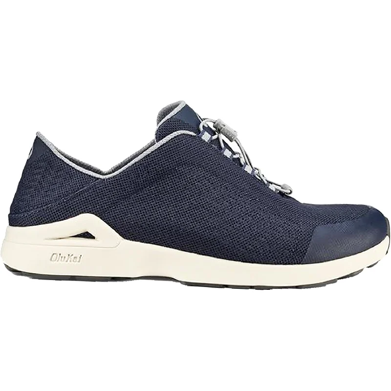 Athletic shoes for wet surfaces-Men's OluKai Inana Trench Blue Mesh