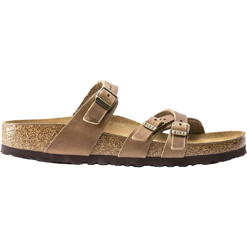 Sandals with stretch fabricWomen's Birkenstock Franca Tobacco Oiled Leather