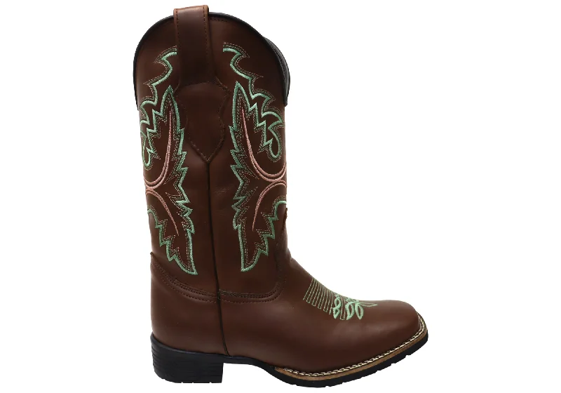 cowboy boots for men with wide fit for extra comfort-Cowboy boots with fantasy lookD Milton Charlotte Womens Comfortable Leather Western Cowboy Boots