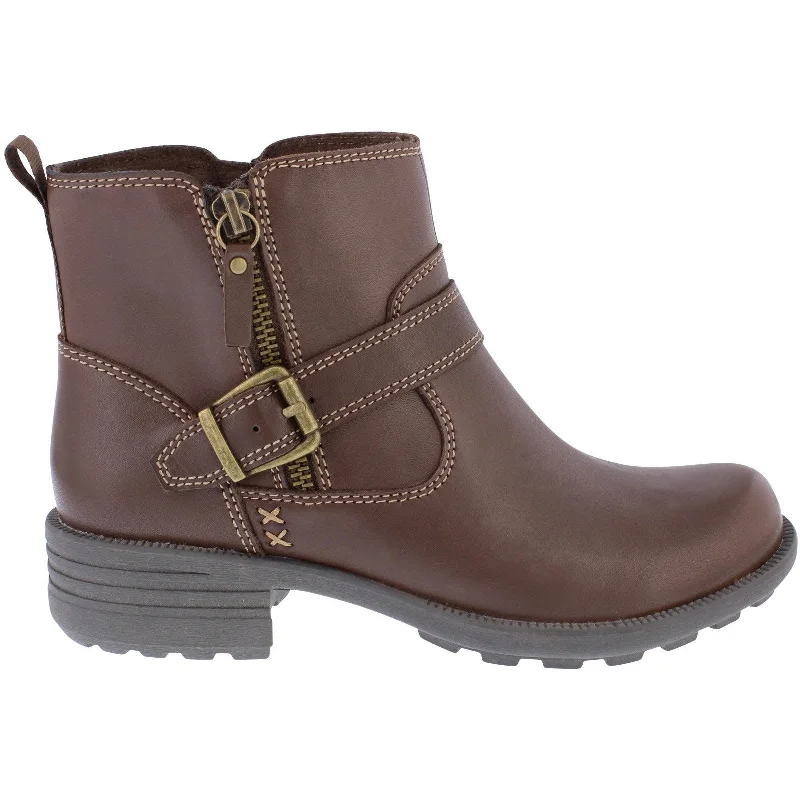 Ankle boots for heavy use-Free Spirit 40817 Greta Ladies Chestnut Leather Arch Support Side Zip Ankle Boots